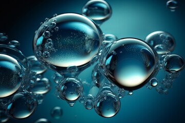 Abstract azure bubbles, Generative ai
