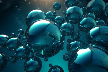 Abstract azure bubbles, Generative ai