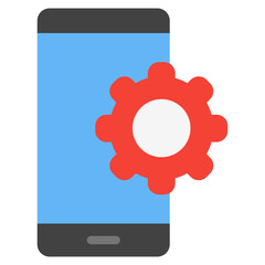 Settings smartphone flat icon, use for website mobile app presentation