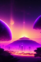 sky with stars and moon