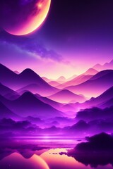 sunset over the mountains