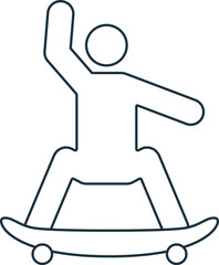 Skateboarding icon. Monochrome simple sign from hobby collection. Skateboarding icon for logo, templates, web design and infographics.