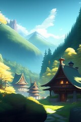 sunset over the mountain