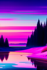 sunset over the city