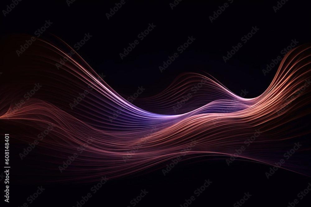 Poster abstract light and color on dark background. digital concept. generative ai illustrations
