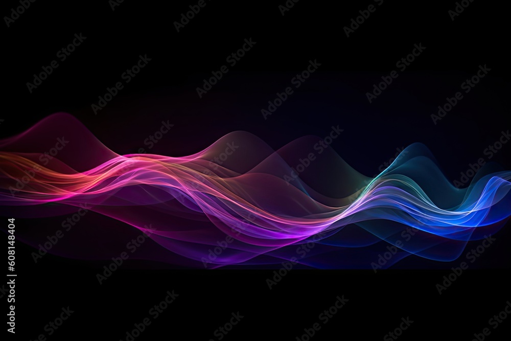Aufkleber abstract light and color on dark background. digital concept. generative ai illustrations