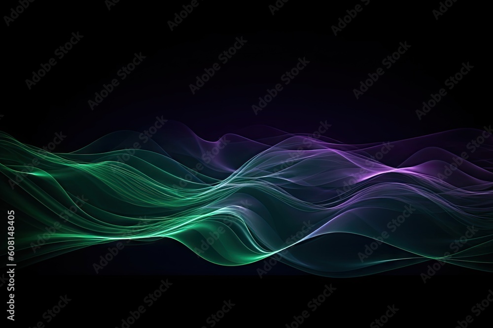 Poster abstract light and color on dark background. digital concept. generative ai illustrations