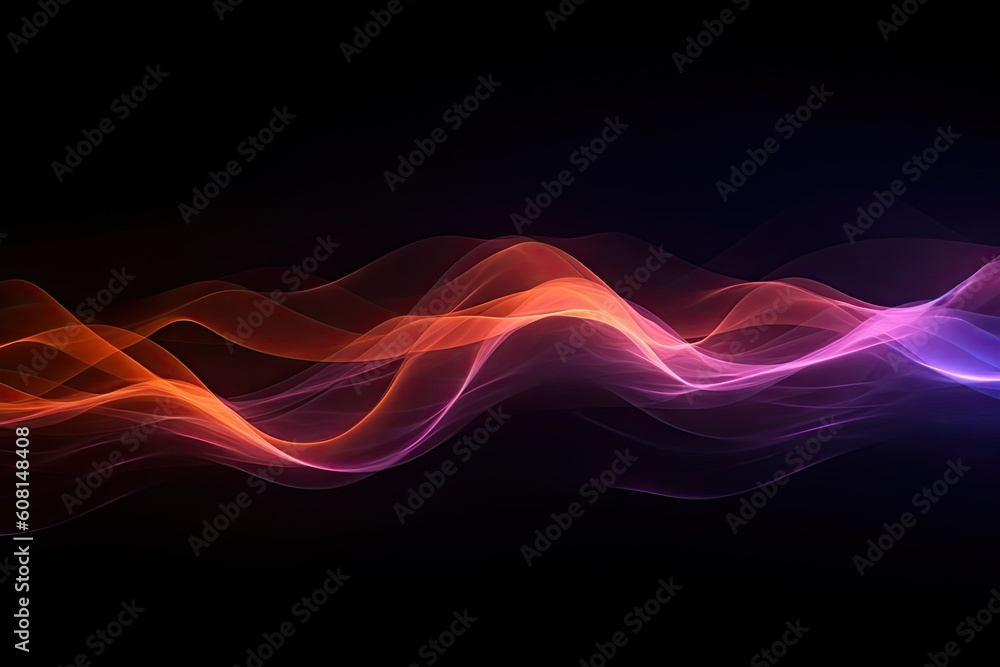 Poster abstract light and color on dark background. digital concept. generative ai illustrations