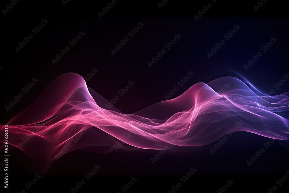 Poster abstract light and color on dark background. digital concept. generative ai illustrations