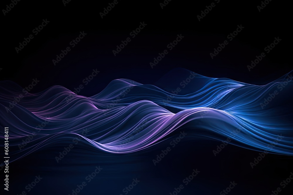 Aufkleber abstract light and color on dark background. digital concept. generative ai illustrations