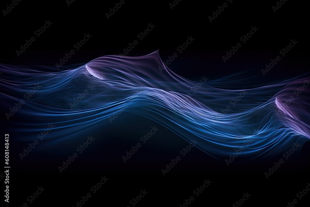 Poster abstract light and color on dark background. digital concept. generative ai illustrations