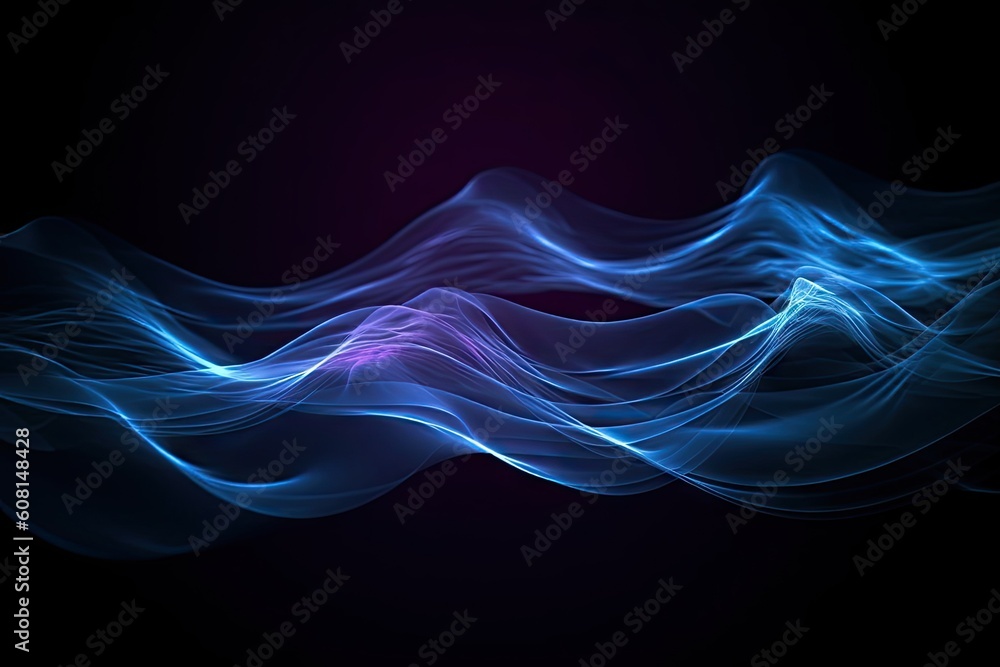 Poster abstract light and color on dark background. digital concept. generative ai illustrations