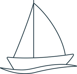Sailing icon. Monochrome simple sign from hobby collection. Sailing icon for logo, templates, web design and infographics.
