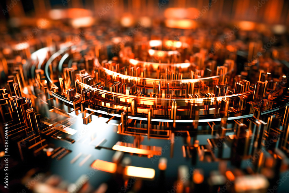 Aufkleber detailed generic abstract technology and engineering background illustration. created with generativ
