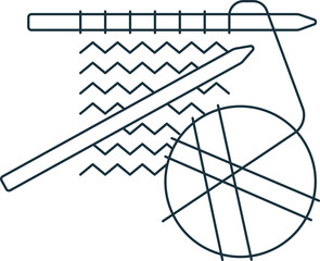 Knitting icon. Monochrome simple sign from hobby collection. Knitting icon for logo, templates, web design and infographics.