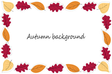 Background and frame with autumn leaves