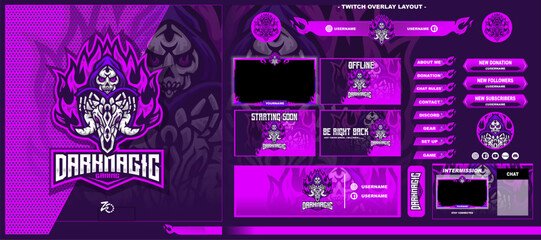 Skull Magic Layout Gaming Design Premium Esport Logo