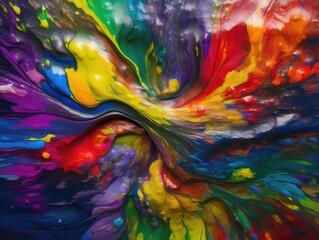 A colorful painting with the colors of the rainbow