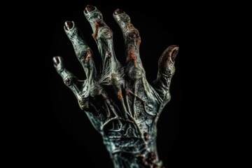Zombie hand on black