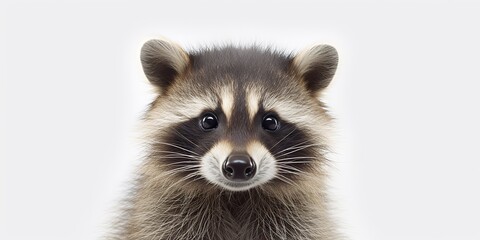 AI Generated. AI Generative. Photo Illustration of baby little nimal racoon face portrait cure. Graphic Art