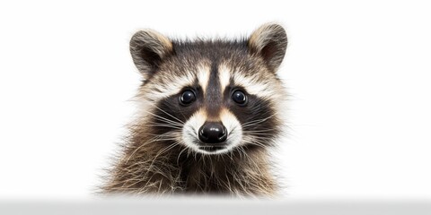 Fototapeta premium AI Generated. AI Generative. Photo Illustration of baby little nimal racoon face portrait cure. Graphic Art