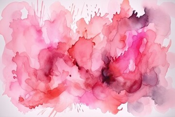 Abstract pink watercolor on white background, Generative ai