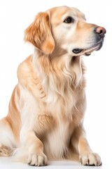 Dog golden retriver isolated on white