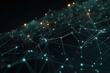 Obraz premium Abstract polygonal space low poly dark background, Generative ai