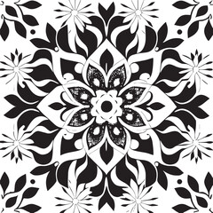 flower design black and white