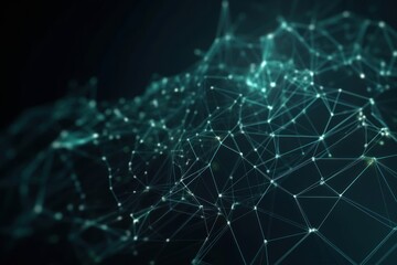 Abstract polygonal space low poly dark background, Generative ai