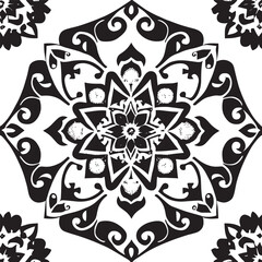 flower design black and white