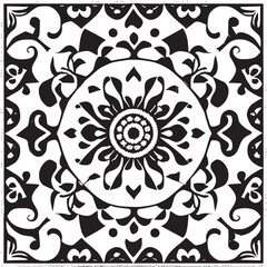 flower design black and white