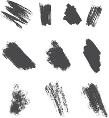 set of brush strokes, black set paint, ink brush, brush strokes, brushes, lines, frames