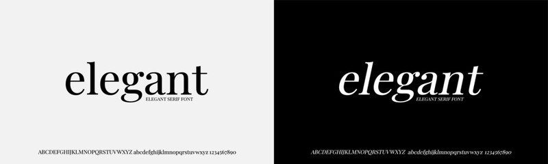 vector font illustration. Stylish elegant thin vector composite font serif. set of letters English alphabet. uppercase letters, lowercase letters and numbers
