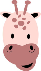 Giraffe head animal . Retro style .