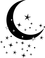Moon and stars night sky icon © Tetiana Kulyk