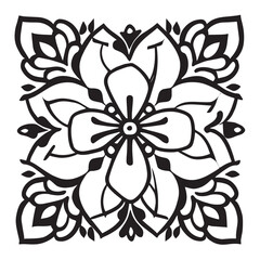 flower design black and white