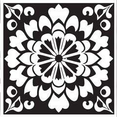flower design black and white