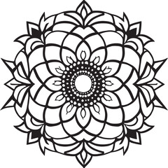 flower design black and white