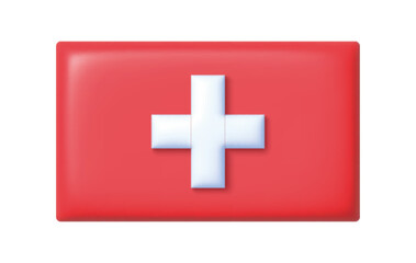 Switzerland flag 3d, great design for any purposes. Isolated vector illustration