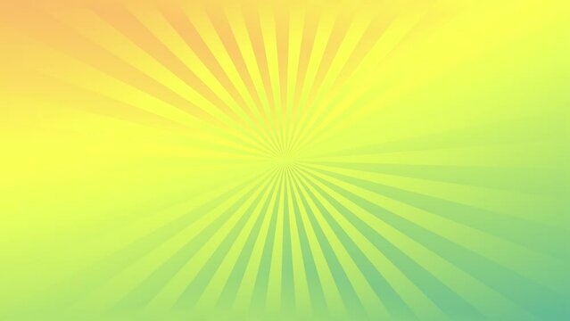 Vibrant rainbow colors transitions. Colorful opening. Bright yellow pink orange green blue rays. Rotating radial beams. Groovy summer 4k animation. Holiday background. Let's celebrate. Sunburst motion