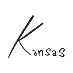 Modern Handwritten Kansas ,good for graphic design resources, posters, pamflets, stickers, prints, books title, and more.