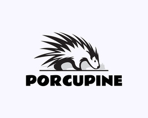 cartoon vector hedgehog porcupine logo icon symbol design template illustration inspiration