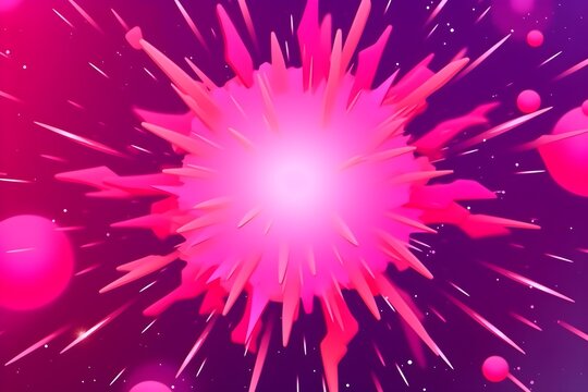 Pink cartoon comics explosion, AI generated