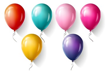 Set of colorful balloons, AI generated