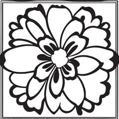 flower design black and white
