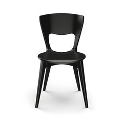 Black isolated chair on white background, AI generated