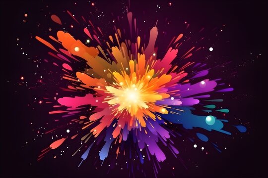 colorful explosion in cartoon style, Generative AI