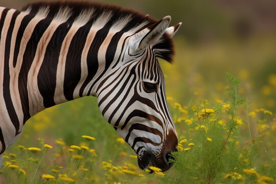 Generative AI.
a zebra in a flower meadow