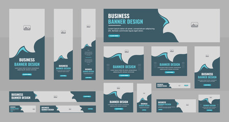 Modern Web Banner Layout Set, Business banner web template bundle design, Social Media Cover ads banner, flyer, invitation card